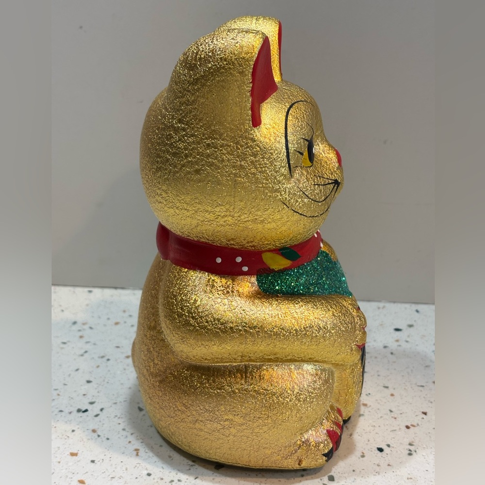 Golden Lucky Cat Figurine - Picture 3 of 9